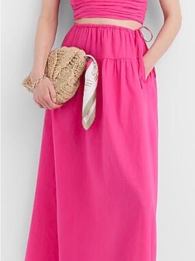 LOFT 2 piece set Bright Pink Maxi Skirt with matching top XL